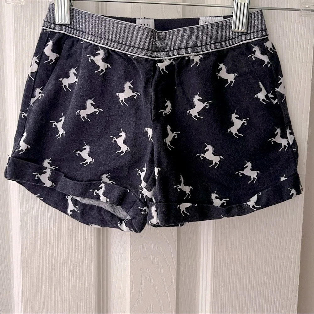 gap| Blue unicorn shorts- Size 4-5 years old or XS